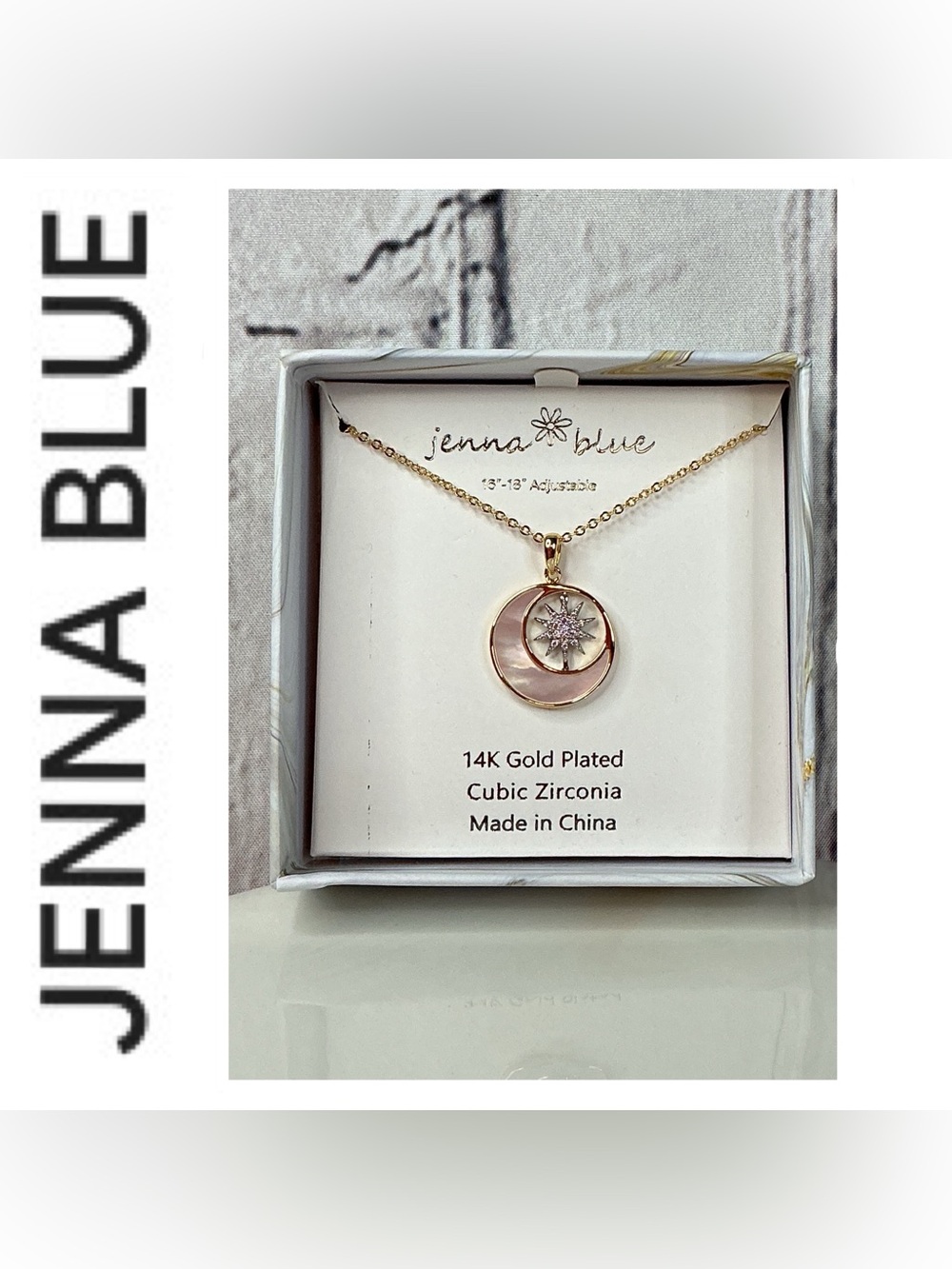 🌟🌟 Jenna Blue 14K Gold Plated Pink Mother-of-Pearl Star Pendant Necklace